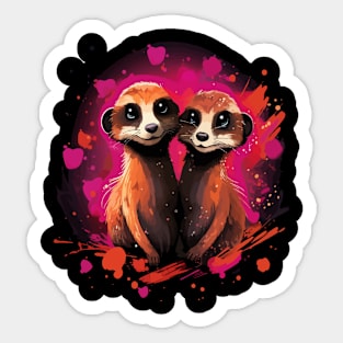 Meerkat Couple Valentine Sticker